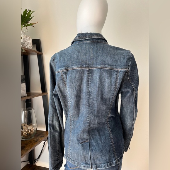 Vintage contrast jeand jacket Y2K size medium large - Picture 4 of 6